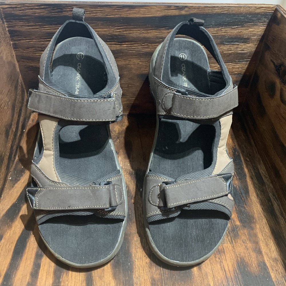 Ozark Trail Men Size 11 Outdoor River‎ Sport Terrain Strap Sandals Shoes Brown
